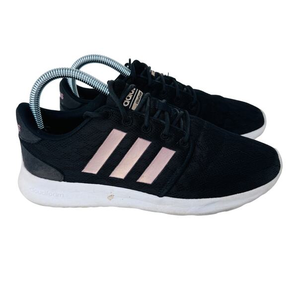 Adidas Cloudfoam QT Racer Running Shoes Sneakers AC8247 Black Womens Size 6.5 - Picture 2 of 10